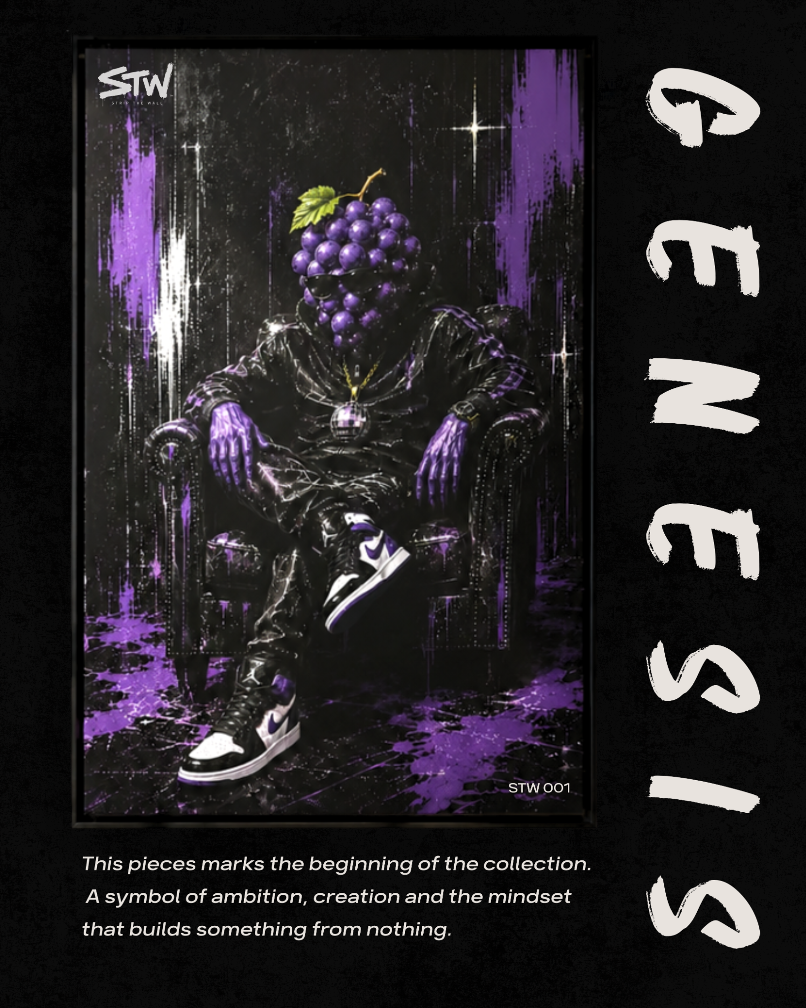 GENESIS release card with framed artwork